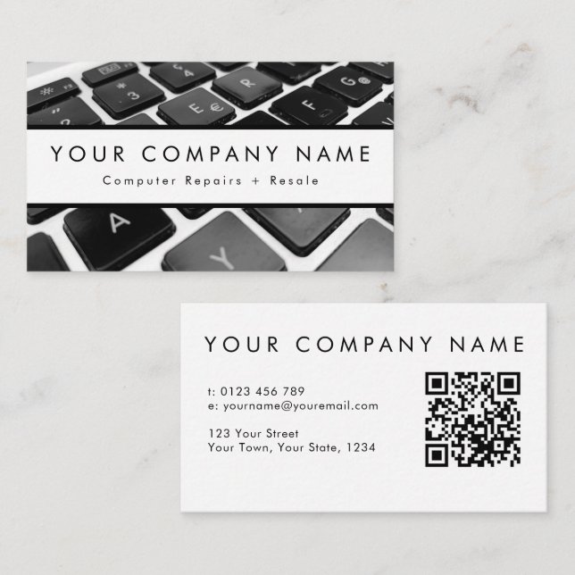 Desktop Laptop Computer Repair Technician Business Card (Front/Back)
