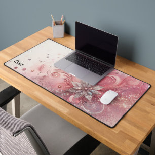 Desktop Pink Sparkle Glitter  Desk Mat