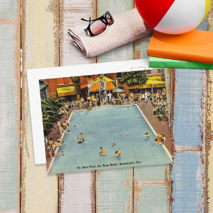 DeSoto Pool - Hotel Savannah GA Historic Postcard