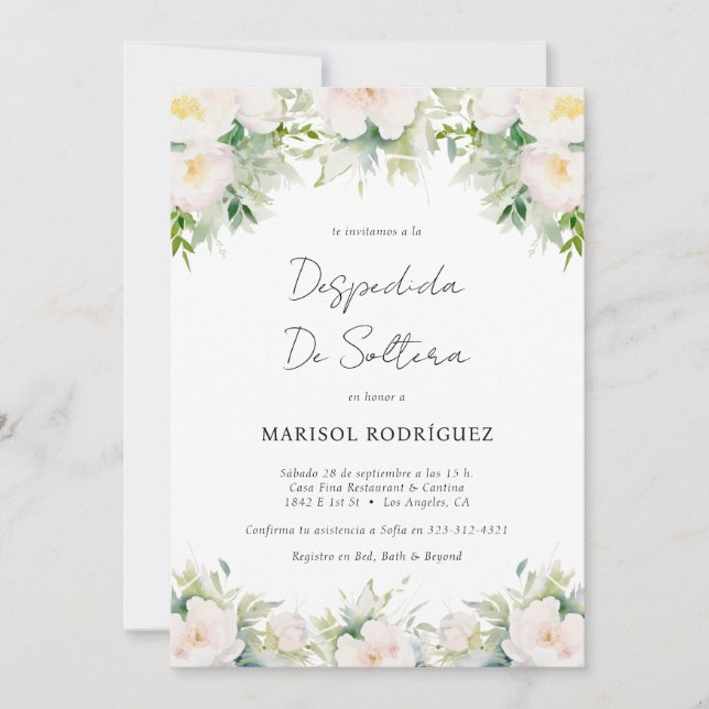 Despedida de Soltera Spanish Bridal Shower Invitation (Front)