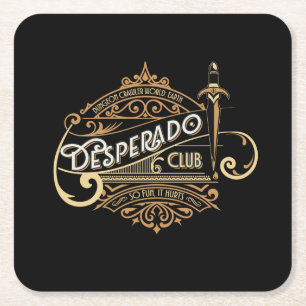 Desperado Club Logo Dungeon Crawler World: Earth Square Paper Coaster