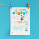 Despicable Me | Minion Balloon Birthday Invitation<br><div class="desc">Minions Franchise © Universal City Studios LLC. All Rights Reserved. Invite all your family and friends to your child's Despicable Me themed Birthday party with these cute Minion invites. Personalise by adding all your party details.</div>