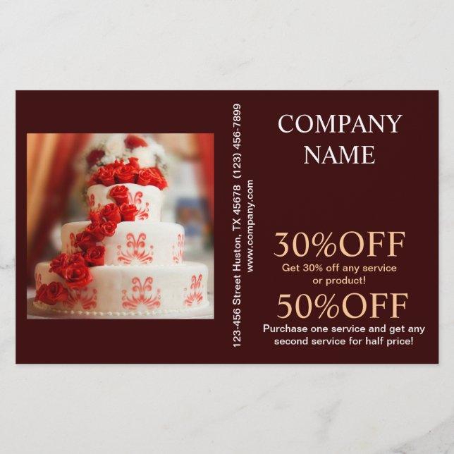 dessert bakery cake decorator wedding cake flyer (Front)