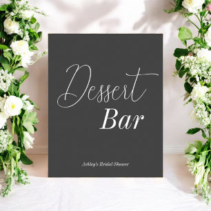 Dessert Bar Black White Wedding Poster