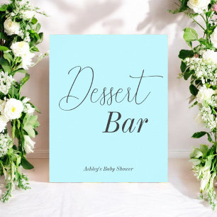 Dessert Bar Blue Black Baby Shower Poster