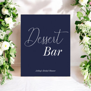 Dessert Bar Blue White Wedding  Poster
