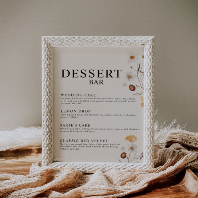 Dessert Bar Boho Wildflower Wedding Sign (Creator Uploaded)