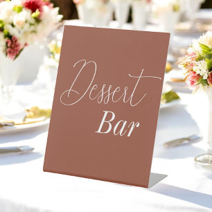 Dessert Bar Brown Terracotta Wedding  Pedestal Sign