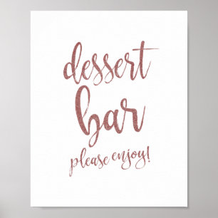 Dessert Bar Rose Gold Glitter 8x10 Wedding Sign