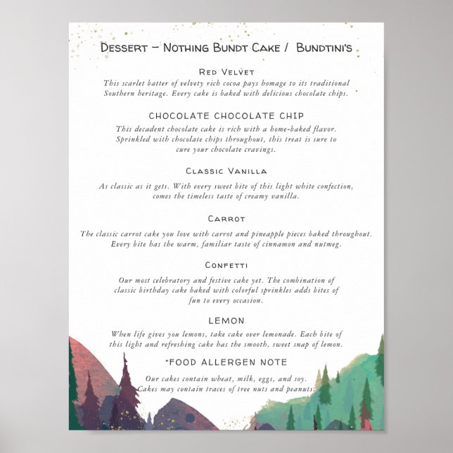 Dessert Bar Sign Wedding Poster (Front)