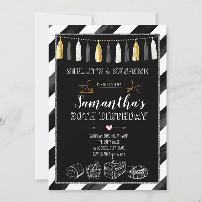Dessert birthday party invitation (Front)