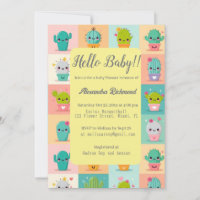 Dessert cactus & Succulent Baby shower Seamless 