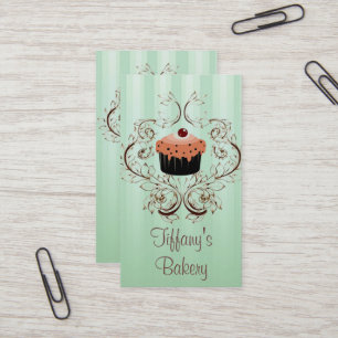 Dessert Cafe catering Vintage Cupcake Bakery Business Card