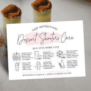 Dessert Cake Shooters Care Cards Modern Pink Chic