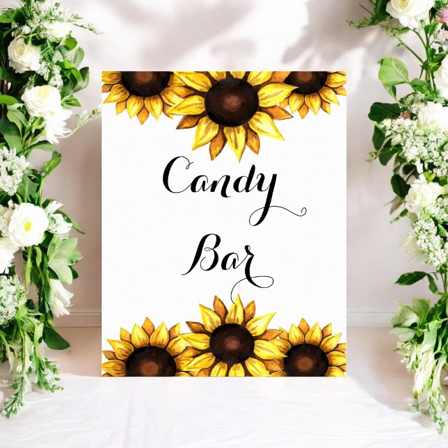 Dessert Candy Bar Sunflower Yellow White Poster (Creator Uploaded)