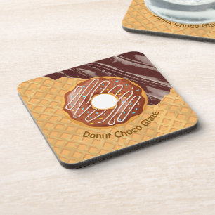 Dessert,Doughnut Choco Glaze, Chocolate Melted  Coaster