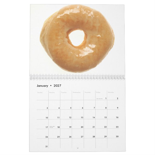 Dessert Foods Calendar (Jan 2027)
