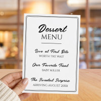 Dessert Menu Cute Fun Pregnancy Announcement