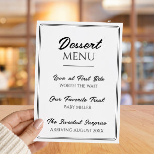 Dessert Menu Cute Fun Pregnancy Announcement