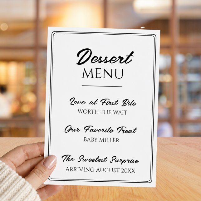 Dessert Menu Cute Fun Pregnancy Announcement (Dessert Menu Cute Fun Pregnancy Announcement)