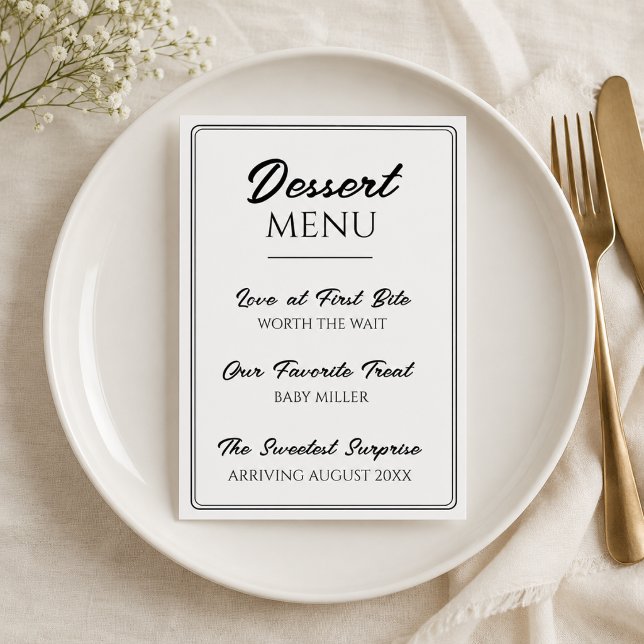 Dessert Menu Cute Pregnancy Announcement (Dessert Menu Cute Pregnancy Announcement)