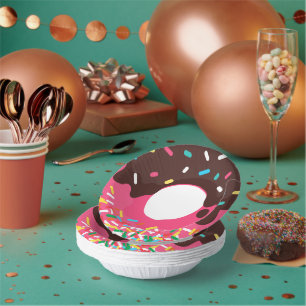 Dessert, Rainbow Sprinkle Doughnut, Doughnut Paper Plate