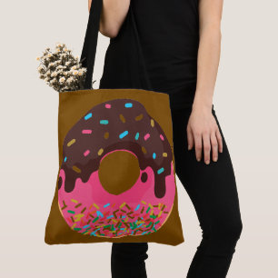 Dessert, Rainbow Sprinkle Doughnut, Doughnut Tote Bag