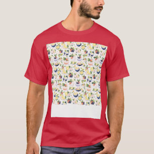 Dessert Seamless Pattern Patisserie Kawaii Cute Fr T-Shirt