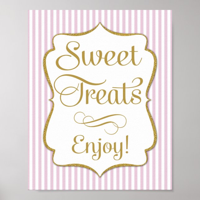 Dessert Sign Pink Gold Sweet Treats (Front)
