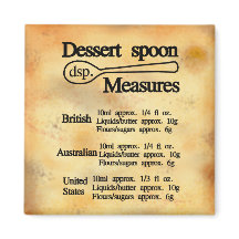 Dessert spoon measures conversion chart baking