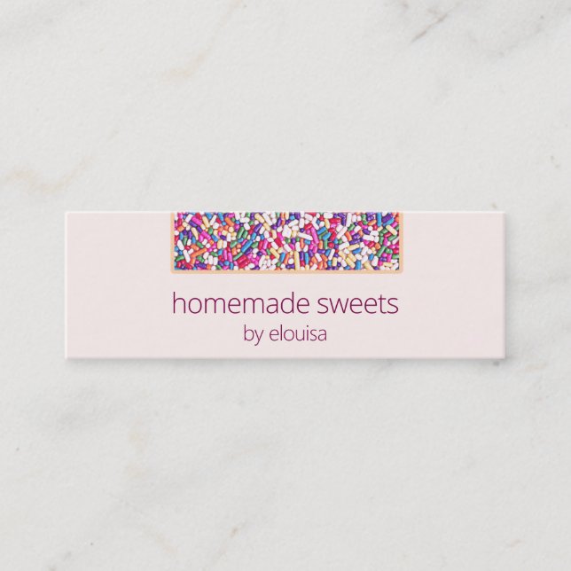 Dessert Sprinkles  Mini Business Card (Front)