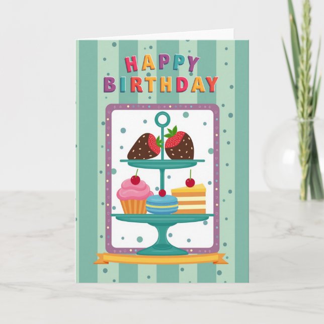 Dessert Stand Birthday Card (Front)