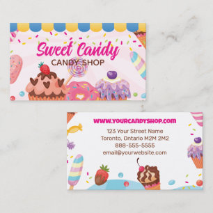 Desserts and Candies Business Card Candy Shop