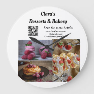 Desserts Bakery restaurant add name details text Large Clock
