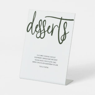 Desserts Menu Wedding Artificial Grass Pedestal Sign