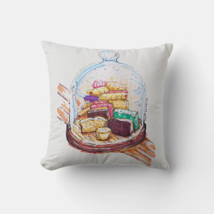 Desserts Under Glass Dome Cushion