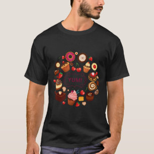 Desserts Yum Cup Cake Ice Cream Pie Cherry T-Shirt