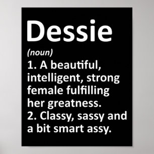 Dessie Definition Personalised Name Funny Christma Poster