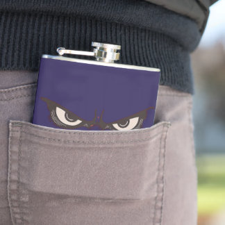 Dessin animé émotion visage, stern, harsh, angry f hip flask