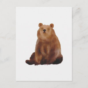 Dessin ours brun postcard
