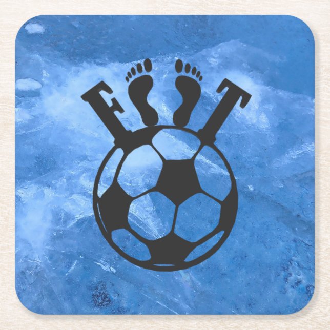 Dessous-de-verre en papier football square paper coaster (Front)