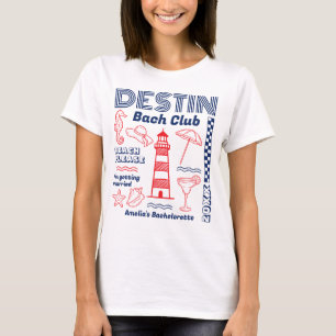 Destin Bach Club Beach Bachelorette Party Doodle T-Shirt
