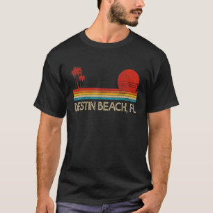Destin Beach Florida FL Surfer Retro Sunset Vintag T-Shirt