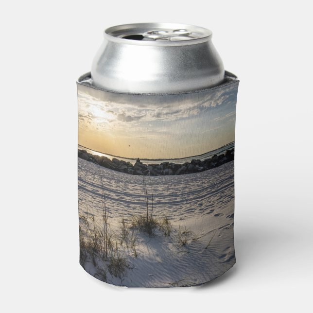 Destin Beach Florida Jetty Sunset Can Cooler (Can Front)