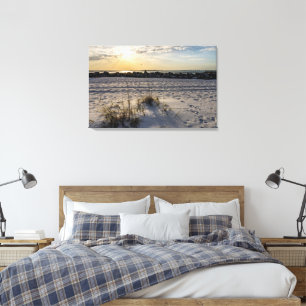 Destin Beach Florida Jetty Sunset Canvas Print