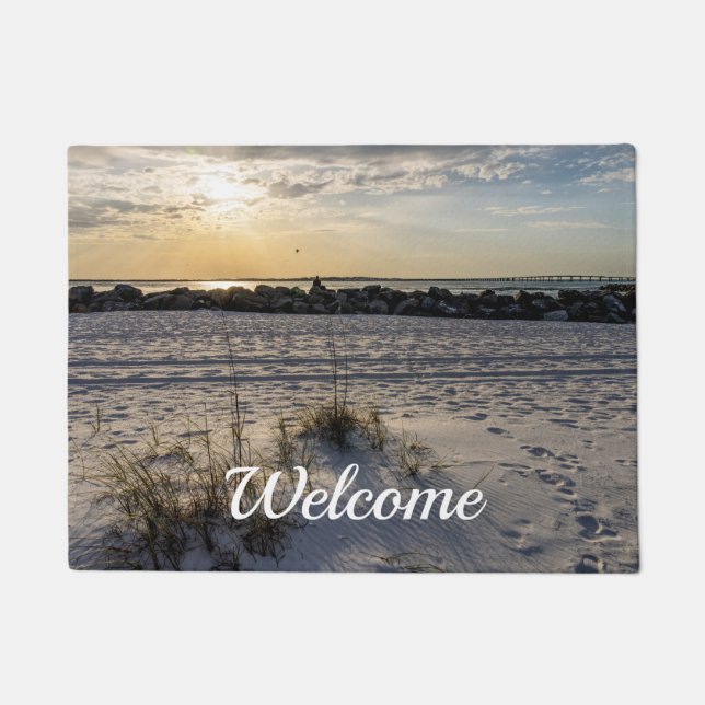 Destin Beach Florida Jetty Sunset Doormat (Front)