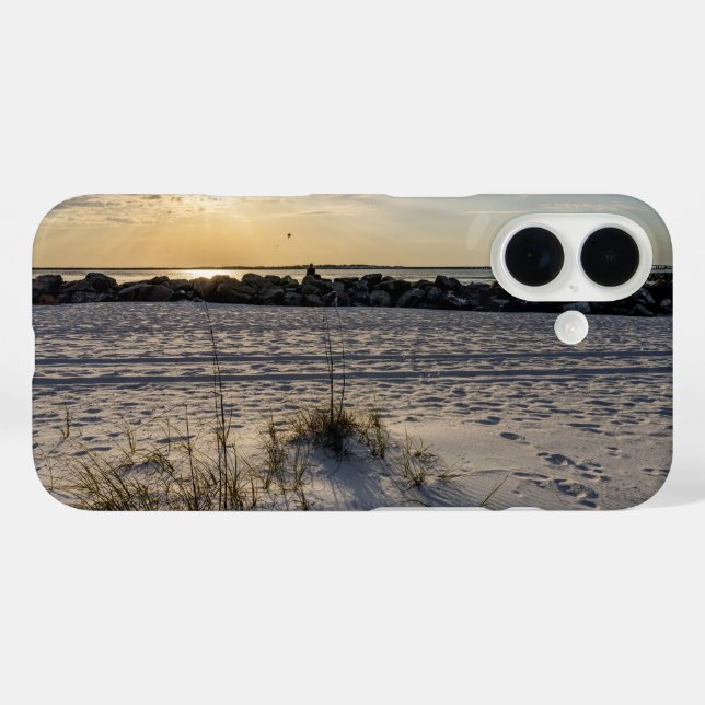 Destin Beach Florida Jetty Sunset iPhone Case (Back (Horizontal))