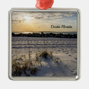 Destin Beach Florida Jetty Sunset Premium Ornament