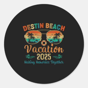 Destin Beach Florida Vacation 2025 Friends Family Classic Round Sticker
