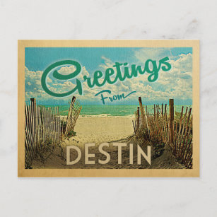 Destin Beach Vintage Travel Postcard